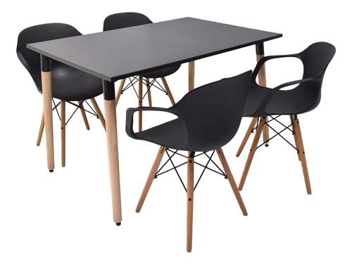 Combo Comedor Eames Mesa 1.20 X 0.80 Sillon Eames X4 