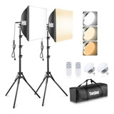 Kit De Iluminación Profesional Torjim Softbox 16'' X 16'' Co