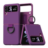 Funda Con Anillo Para Samsung Z Flip 3 5g Violeta