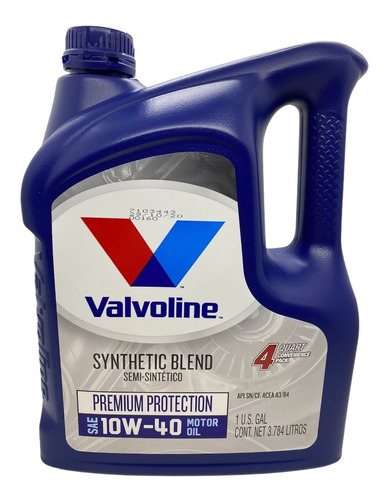 Aceite Semisintetico 10w40 Valvoline Premium Protection 4l