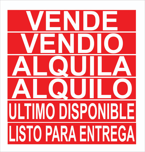 Franjas Vinilo Vende, Alquila, Pack X 6 Unidades 60x10cm C/u