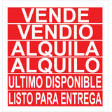 Franjas Vinilo Vende, Alquila, Pack X 6 Unidades 60x10cm C/u