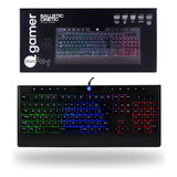 Teclado Membrana Preto Balistic Dazz Rgb Apoio De Pulso