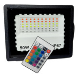 02 Refletor Led Rgb 50w Smd Colorido Jardim Piscina Festa