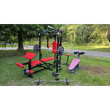 Multigimnasio Fox Equipamientos + Discos + Banco Abdominales