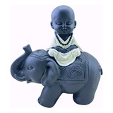 Figura Decorativa Niño Buda Sobre Elefante 12cm Deco Zn 