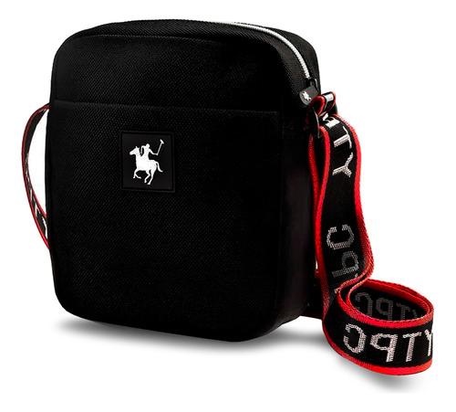 Bolsa Polo Club Original Hombre Negra Mariconera Ajustable  