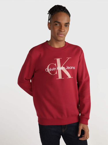 Sudadera Roja Con Logo Calvin Klein Jeans Estampado Hombre