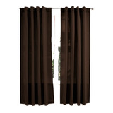 Jgo 2 Cortinas Cortas Cocoa Cafe 1.80m Vianney Color Marrón Oscuro