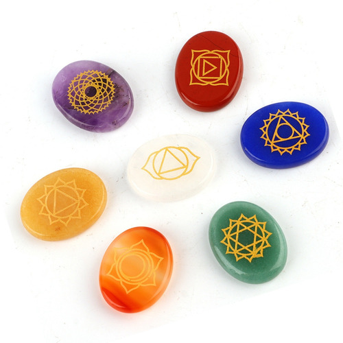 Kit De Cuarzos Piedras 7 Chakras Sanacion Gemoterapia Reiki