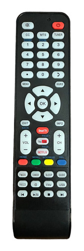 Control Letras Azules Compatible Con Jvc Smart Tv Mas Pilas