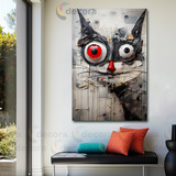 Cuadro Gatos Mascotas Michis Animales Canvas Abstract 60x90i