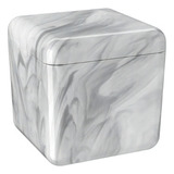 Porta Algodão Cotonetes Coza Cube Mármore Branco