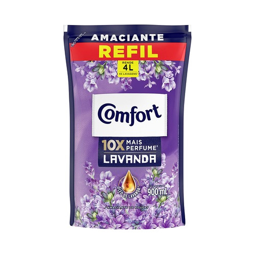 Amaciante Concentrado Comfort Frescor Lavanda  900ml Refil