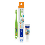 Vitis Kids Junior Pack Cepillo + Gel Dental 15g Niños 3+ Año