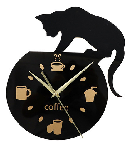 Pegatina Reloj Grande Creativo Diseño De Gato Diy Sala D [u]