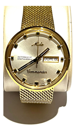 Reloj Mido Commander Dorado Automático De Caballero (8429)