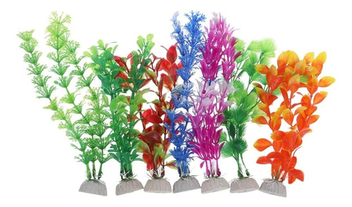 Planta Artificial Kit 6 Unidades 30 Cm Para Aquário Enfeites