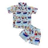 Conjunto Mauricinho Ursinho Marinheiro - Camisa E Bermuda