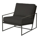 Sillon 1 Cuerpo Moderno Pana Unico Modelo Saly Negro 01