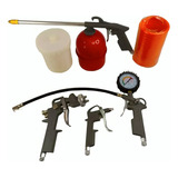 Kit Set 5 Piezas Compresor Aire Pistola Recipiente Manguera