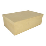 Kit 10 Caixa Retangular 3 Divisoria Tampa Sapato 26x16x8 Mdf