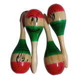 Maracas Infantiles Tricolor Artesanal Paquete 10 Pares 