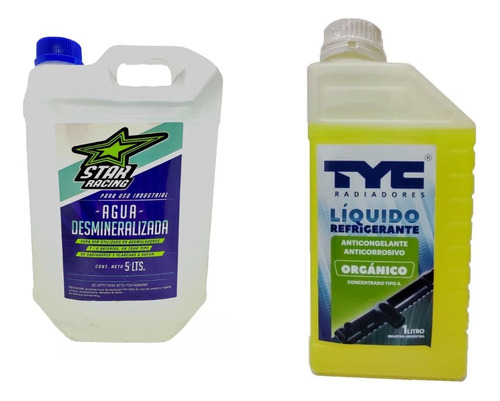 Liquido Refrigerante 1l Tyc  + Agua Desmineralizada 5l