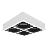 Aplique Techo Blanco Led Box 4 Spot Cardanico Ar111 Gu10