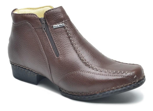 Bota Masculina Ziper E Couro Conforto E Estilo