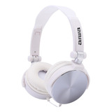 Auricular Aiwa Ajustable Manos Libres Celulares Pc Blancos