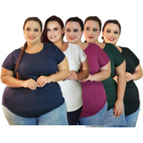 Kit 05 Blusinha Regata Lisa Academia Verão Plus Size Atacado