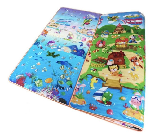 Alfombra Antigolpes Para Niños Bebes 200x180 Diseño 2 Lados