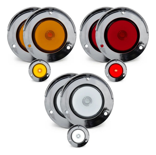 Plafón Led Redondo Mini Aro Plasma Fijo Estrobo Bisel Cromo