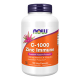 Zinco Vitamina C 1000 Zinc Immune Now Foods 1000mg 180 Cáps Sabor Sem Sabor