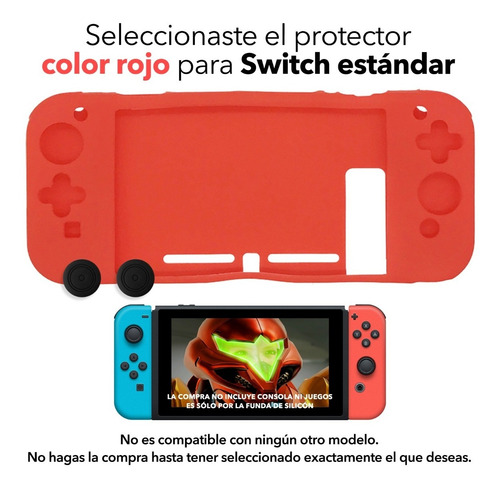 Protector Silicon Switch Lite + Thumbs Regalo Funda Cover