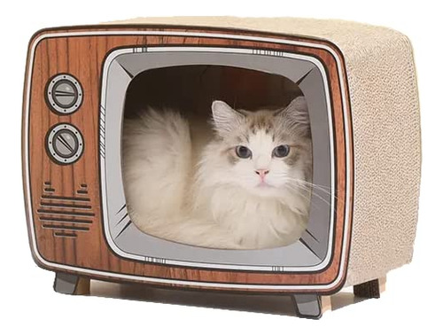 Rascador De Tv Para Gatos, Cama De Salón De Cartón, Casa De