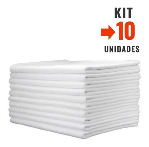 Kit C/10 Panos De Chão Branco Grande Resistente Algodão