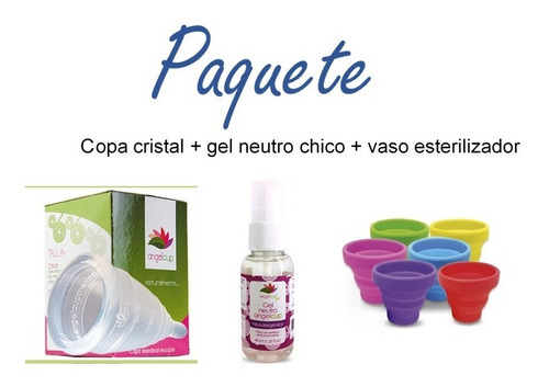 Copa Angel Cup Critstal + Vaso Esterilizador+ Gel Neutro