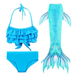 Conjunto De Bikini De Natación For Niñas, Traje De Sirena