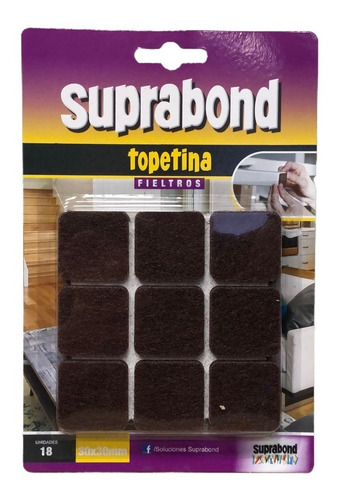 Topetina Suprabond De Fieltro Marrón Cuadrada 30mm