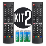 Kit 2 Controle Remoto Compatível LG Tv Smart Universal