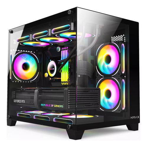 Gabinete Gamer Hyrax Mini Hgb730 Micro Atx - Vidro Temperado