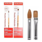 Heburn Pincel Uñas Esculpidas Gel Recto 424 + Avellanado 421