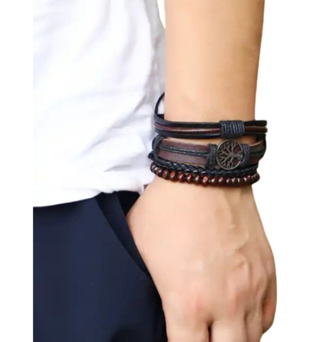 Pulseiras Masculinas Conjunto Pulseira Para Homem Ajustável