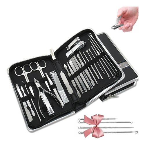 26 Piezas Set Manicura Pedicura Profesional Acero Inox