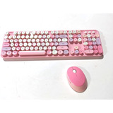 Kit Mouse Y Teclado Inalambrico 2.4g | Mofii / Rosa Color...