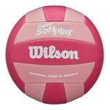 Balón Voleibol Wilson Soft Play En Tonos Rosa Tamaño Oficial