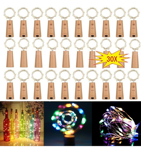 30 Piezas De Corcho De Luces Con Luces De Botella