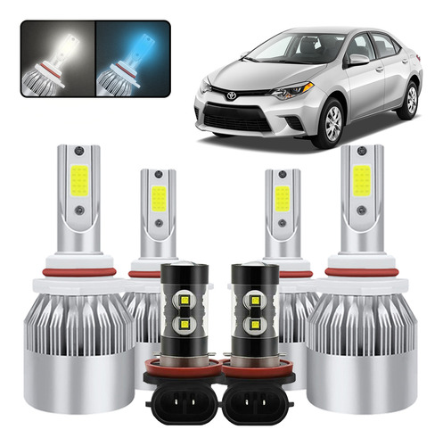 Kit De Focos Led 9005 9006 H11 Para Toyota Corolla 2009-2015